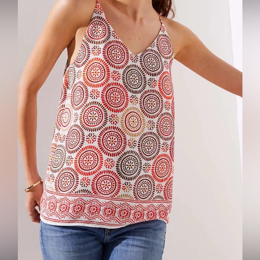 LOFT Red and Orange Sleeveless Camisole